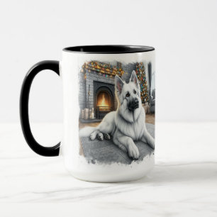 Vita German shepard-jul Mugg Kopp