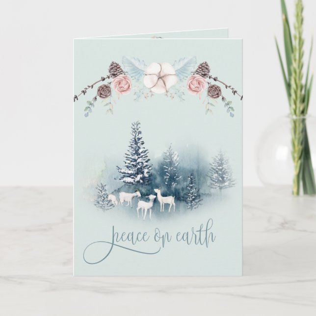 Vita getter av vattenfärg Woodland Kort (Framsida)