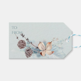 Vita getter av vattenfärg Woodland Presentetikett