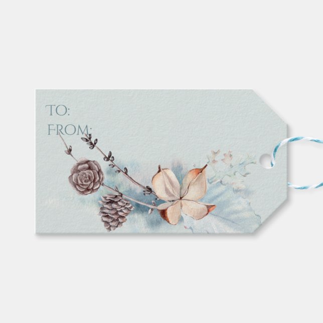 Vita getter av vattenfärg Woodland Presentetikett (Framsidan (Horisontell))