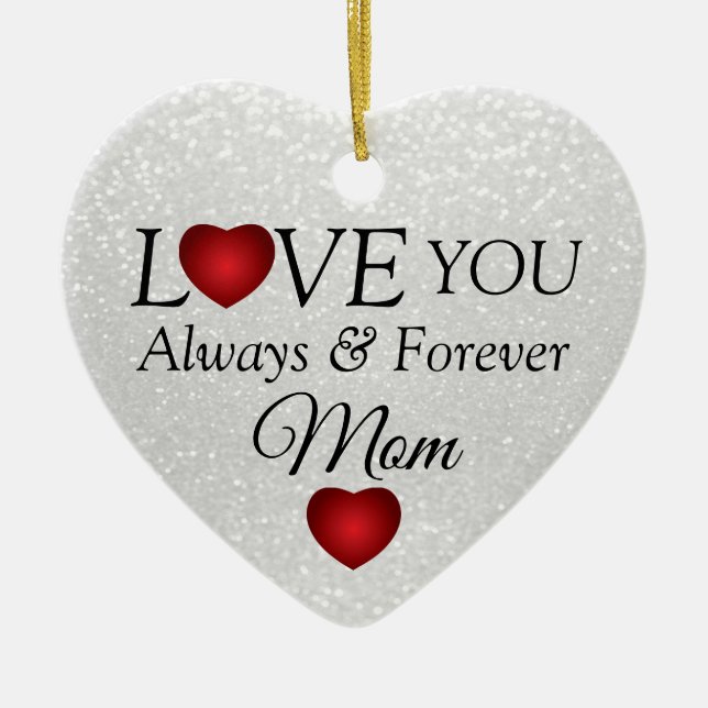 Vita Glitter och röda örter Julgransprydnad Keramik (Framsidan)