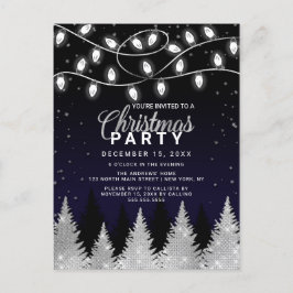 Vita Glowing Ljus Glitter Träd Party Inbjudan Vykort