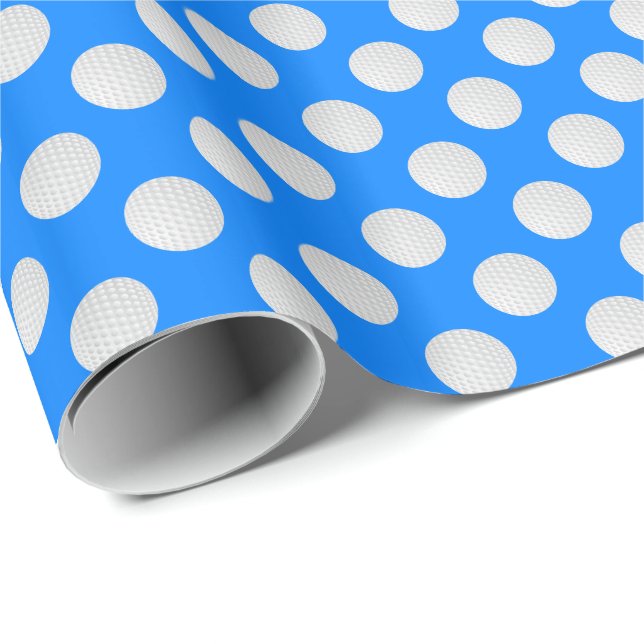 Vita golfbollar på azurblå presentpapper (Rullad Hörn)