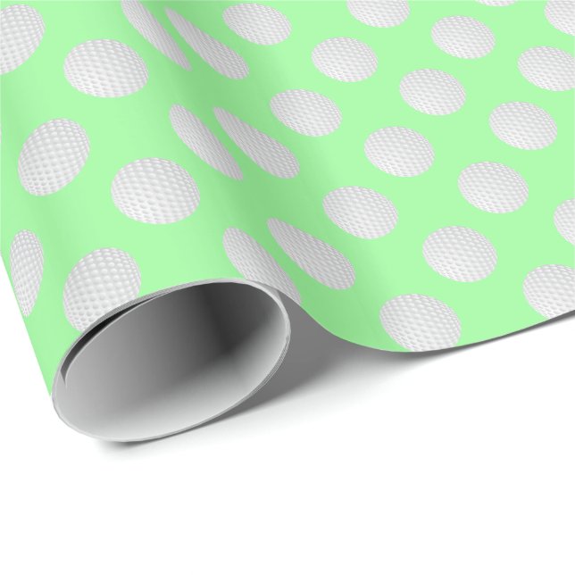 Vita golfbollar på mintgrön presentpapper (Rullad Hörn)