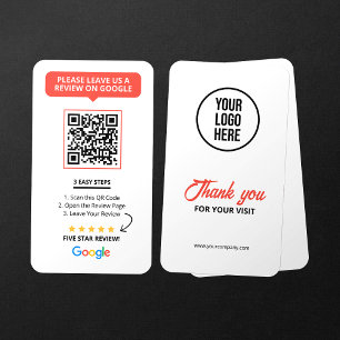 Vita Google Recensioner QR-kod Affärsrecension Län Visitkort