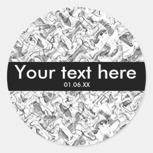 Vita & Grå Abstrakt Rök Grunge Pojk Sticker Runt Klistermärke