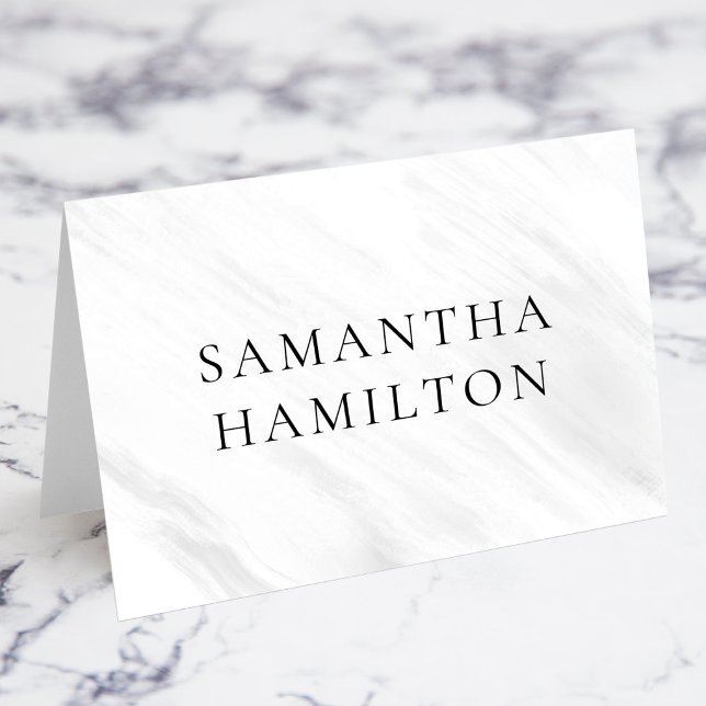 Vita grå marmorerade stråk CO Namn Platskort Bordsnummer (White Grey Marble Streaks CO Name Place Cards)