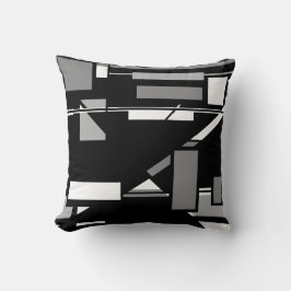 Vita Grått-boxar på Abstrakten Black Geometric Art Kudde