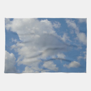 Vita/Grått-moln och Blå himmel kök Kökshandduk