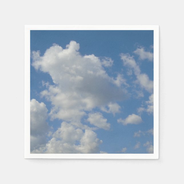 Vita/Grått moln och Blå himmel Napkin Pappersservett (Framsidan)