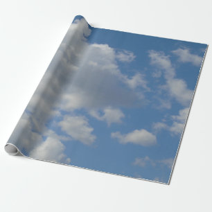 Vita/Grått-moln och Blå himmel Wällning Papprar Presentpapper