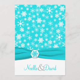 Vita, Grått Snöflingor-bröllop Inbjudningar