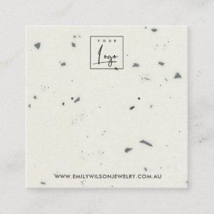 VITA GRÅTT TERRAZO STUD EARRING VISNING CARD FYRKANTIGT VISITKORT