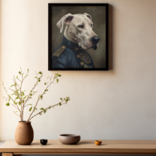 Vita Great dane-kostym Poster