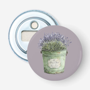 Vita Gröna Hink Lavendel Blommor Flasköppnare