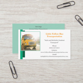 Vita Grönt Buss Driver Gult School Buss Visitkort