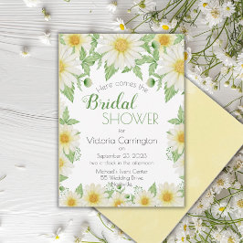 Vita gula blomsterdafor Skript Bröllopsfest Inbjudningar