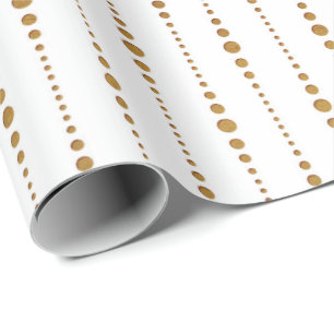 Vita, gula, ömtåliga, små droppar Polka dots Presentpapper