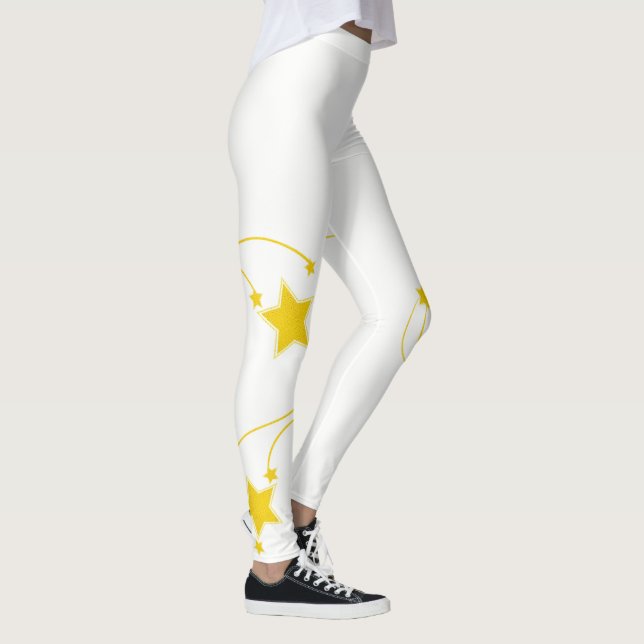 Vita gula stjärnor Leggings (Höger)