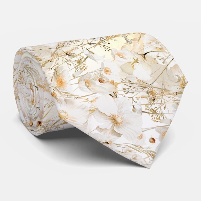 vita gula vildblommor slips (Rullad)