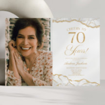 Vita Guld Agate Bild 70:e Födelsedagsfesten