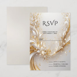 Vita Guld Blommigt OSA kort