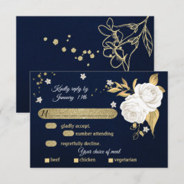 Vita guld blommigt, val av marinblått mjöl OSA kor Kort