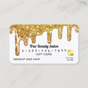 Vita Guld-chunky-Glitter-tjock Drivning, Kredit Visitkort