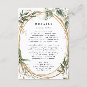 Vita Guld Circle Ram Boho Botanical Eucalyptus Tilläggskort