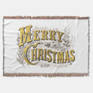 Vita Guld Elegant God jul Rustic Vintage Filt