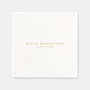 Vita & Guld Färg Professionell Trendig Plain Pappersservett