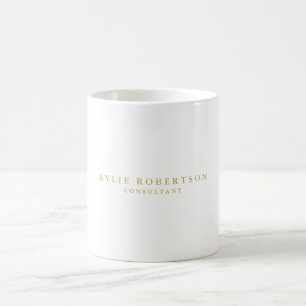 Vita & Guld Färger Professionell Trendig Enkel Kaffemugg
