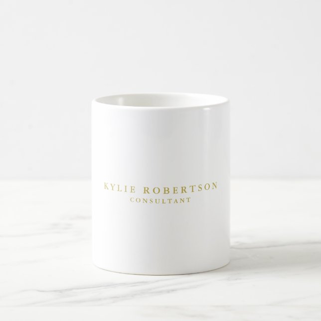 Vita & Guld Färger Professionell Trendig Enkel Kaffemugg (Center)