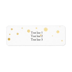 Vita & Guld Folie Eleganta Kort Adressetiketter Returadress Etikett