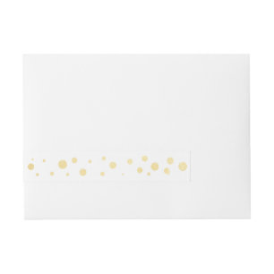 Vita & Guld Folie Eleganta Kort Omslagsetiketter Etikettband
