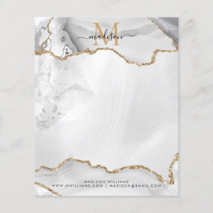 Vita Guld Glitter-agate Girly Monogram Stationery