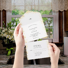 Vita guld glitter elegant bröllop osa