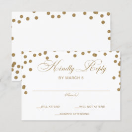Vita Guld Glitter-konfetti Elegant bröllop OSA Kort
