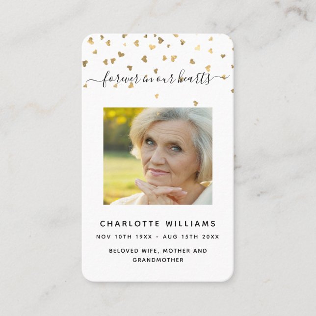 Vita guld-hjärtan - fotbolls-bönekort visitkort (Framsida)