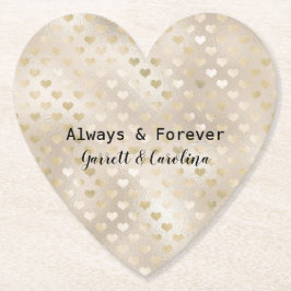 Vita Guld Hjärtan   Underlägg Papper