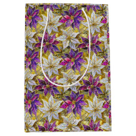 Vita Guld Lila Rosa Jul Poinsettias 