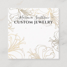Vita Guld Lilies Chic Large Earrings Visning Card Fyrkantigt Visitkort
