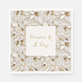 Vita Guld Lotusblommor Pappersservett