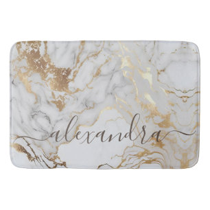 Vita Guld Marble Modern Elegant Badrumsmatta