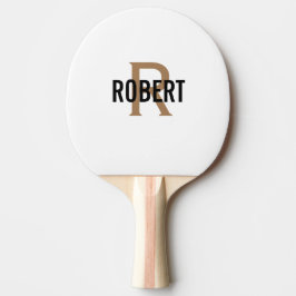 Vita guld monogram namn pingpongpaddlar pingisracket