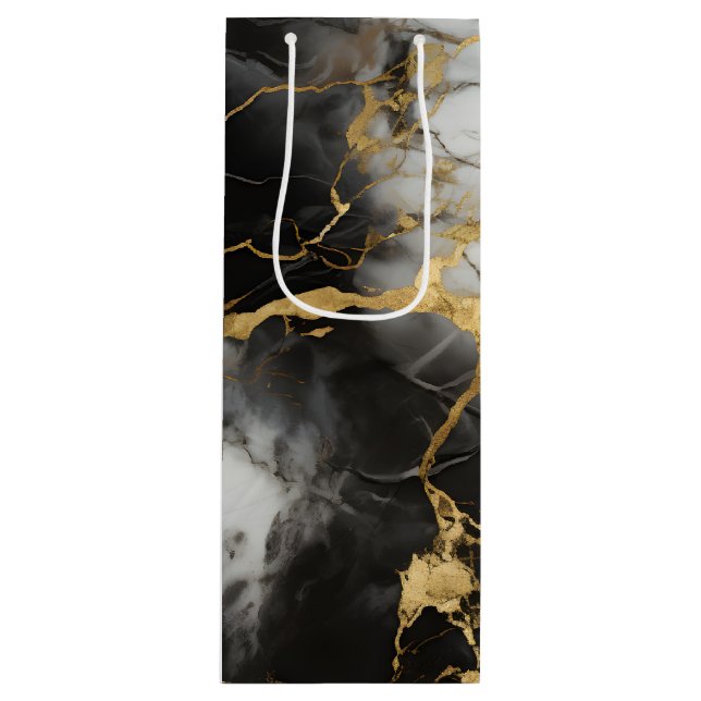 Vita, Guld och Svarta lyxmarble Elegant (Framsidan)