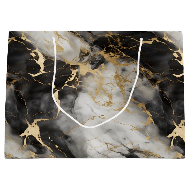 Vita, Guld och Svarta lyxmarble Elegant (Framsidan)