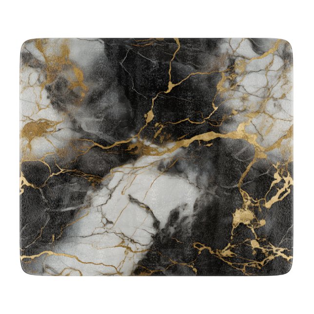 Vita, Guld och Svarta lyxmarble Elegant (Framsidan)