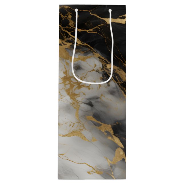 Vita, Guld och Svarta lyxmarble Elegant (Framsidan)