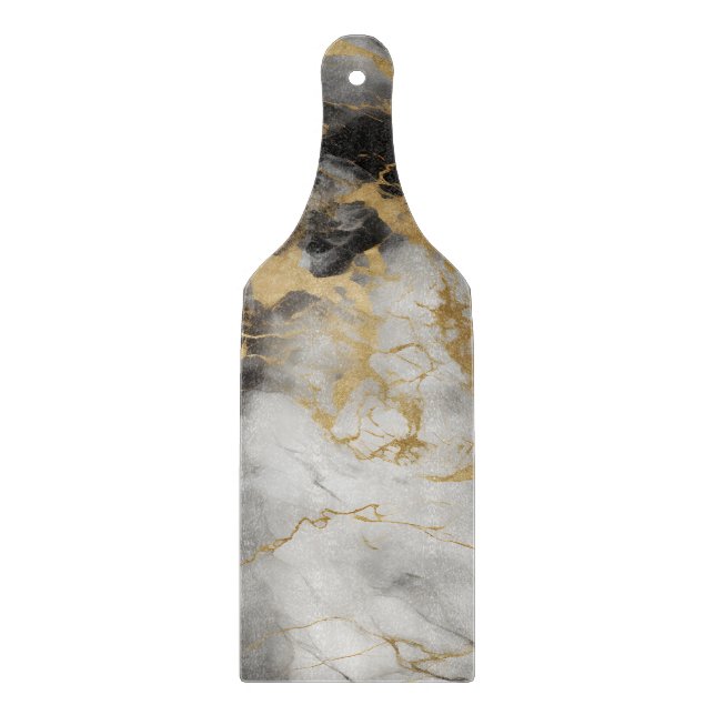 Vita, Guld och Svarta lyxmarble Elegant (Framsidan)